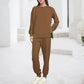 Conjunto de dos piezas de sudadera y pantalones acogedores para mujer