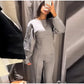 Conjunto de sudadera ajustada y pantalones de pierna ancha para mujer