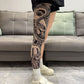 Manga de pierna elástica con estampado de tatuajes