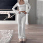 Conjunto de Top Corto y Pantalones Micro-Flare para Mujer