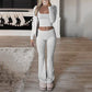 Conjunto de Top Corto y Pantalones Micro-Flare para Mujer