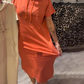 Vestido largo con capucha de manga corta sólido para mujer
