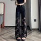 💜 ÚLTIMO DÍA DE PROMOCIÓN - 50% DE DESCUENTO 💜 Pantalones huecos para mujer con estampado de piedras brillantes