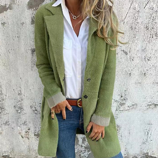 Abrigo elegante clásico de longitud media para mujer