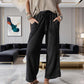 Pantalones cómodos de cintura elástica de pierna ancha para mujer