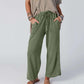 Pantalones cómodos de cintura elástica de pierna ancha para mujer