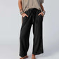 Pantalones cómodos de cintura elástica de pierna ancha para mujer