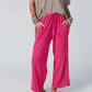 Pantalones cómodos de cintura elástica de pierna ancha para mujer