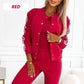 ✨Nuevos productos en oferta ✨Conjunto de tres piezas de chaqueta y pantalón de béisbol para mujer