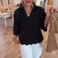 Top casual de color liso para mujer