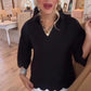 Top casual de color liso para mujer