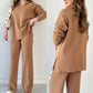 Conjunto de dos piezas de punto casual con escote en V