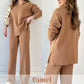 Conjunto de dos piezas de punto casual con escote en V