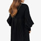 Elegante vestido plisado con manga de linterna para mujer