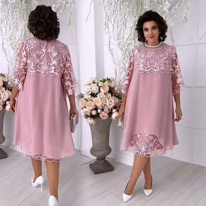 Vestido de encaje en capas Sheer Breeze