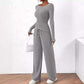 Conjunto asimétrico de camiseta de manga larga y pantalón ancho