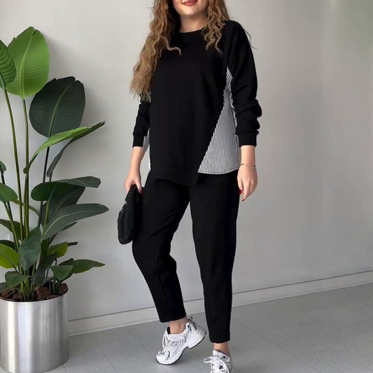 Conjunto de salón de 2 piezas con bloques de color para mujer