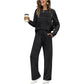 Conjunto de Top de Cuello Redondo y Pantalones con Cordón para Mujer