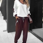 Conjunto de sudadera con capucha y pantalones jogger con bloques de color