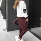 Conjunto de sudadera con capucha y pantalones jogger con bloques de color