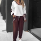 Conjunto de sudadera con capucha y pantalones jogger con bloques de color