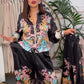 Conjunto de chaqueta y pantalón floral para mujer
