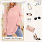 Top casual de manga larga con cuello redondo para mujer