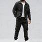 Conjunto de 2 piezas de chaqueta y pantalones cargo retro para hombre