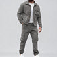 Conjunto de 2 piezas de chaqueta y pantalones cargo retro para hombre
