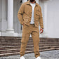 Conjunto de 2 piezas de chaqueta y pantalones cargo retro para hombre