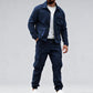 Conjunto de 2 piezas de chaqueta y pantalones cargo retro para hombre