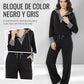 Conjunto de sudadera en capas con capucha y pantalón