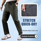 Pantalones cargo elásticos con cordón para hombre