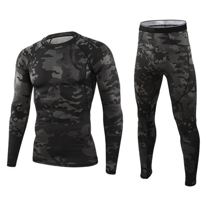 Conjunto de ropa interior y pantalones térmicos de camuflaje para hombre