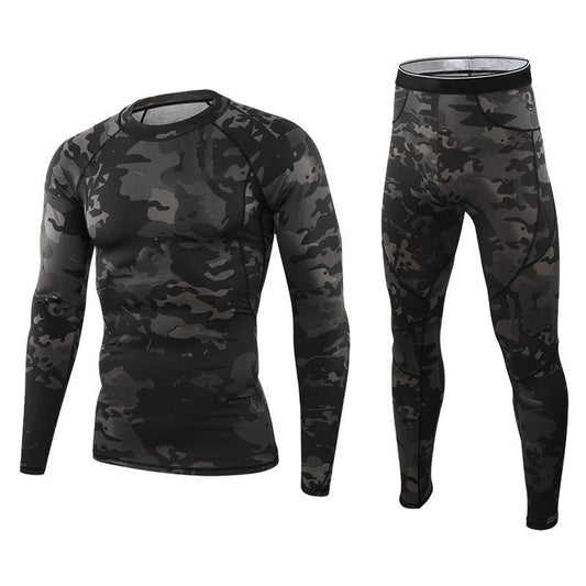 Conjunto de ropa interior y pantalones térmicos de camuflaje para hombre