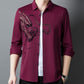 Camisa de manga larga con estampado de dragón de negocios para hombre