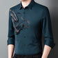 Camisa de manga larga con estampado de dragón de negocios para hombre