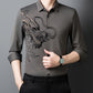 Camisa de manga larga con estampado de dragón de negocios para hombre