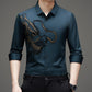 Camisa de manga larga con estampado de dragón de negocios para hombre