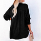 Blusa casual de manga larga con cuello de botón de gasa para mujer