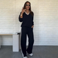 Conjunto de Top y Pantalones de Manga Larga para Mujer