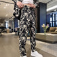 Conjunto de chaqueta y pantalón con estampado floral para hombre
