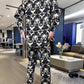 Conjunto de chaqueta y pantalón con estampado floral para hombre