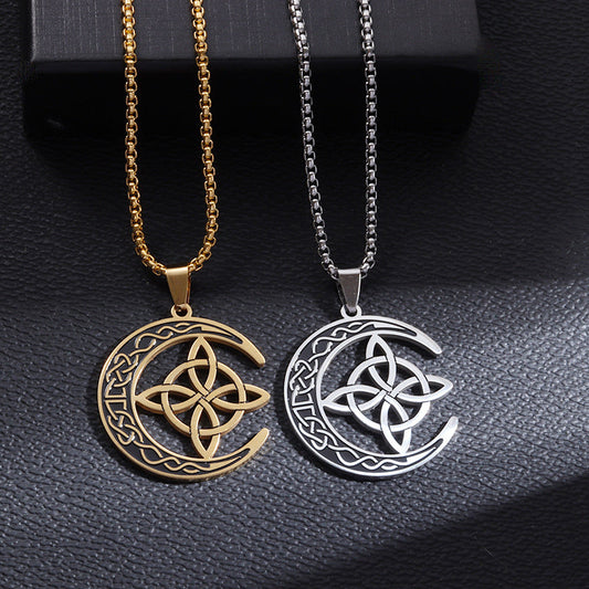 🌙✨ Collar con Colgante de Luna Celta — Místico, Elegante y Único