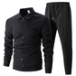 Conjunto de 2 piezas para hombre: chaqueta elegante con solapas y pantalones jogger