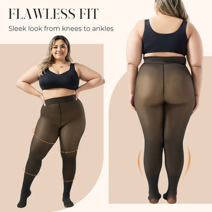 Medias con forro térmico elástico acogedor para mujer