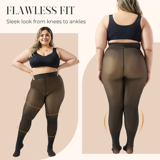 Medias con forro térmico elástico acogedor para mujer