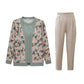 Conjunto de 3 piezas de cárdigan elegante para mujer, top y pantalones