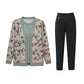 Conjunto de 3 piezas de cárdigan elegante para mujer, top y pantalones