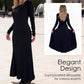 Elegante vestido de punto de manga larga para mujer